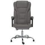 vidaXL Fauteuil inclinable de bureau Gris Similicuir