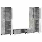 vidaXL Ensemble meuble TV FLORIN Gris béton Bois d'ingénierie