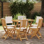 vidaXL Chaises de bistrot d'extérieur avec coussin 6 Pièces Crème blanc