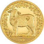 Monnaie FLUFFY SHEEP Lunar Year Or 1000 Togorog Mongolia 2027