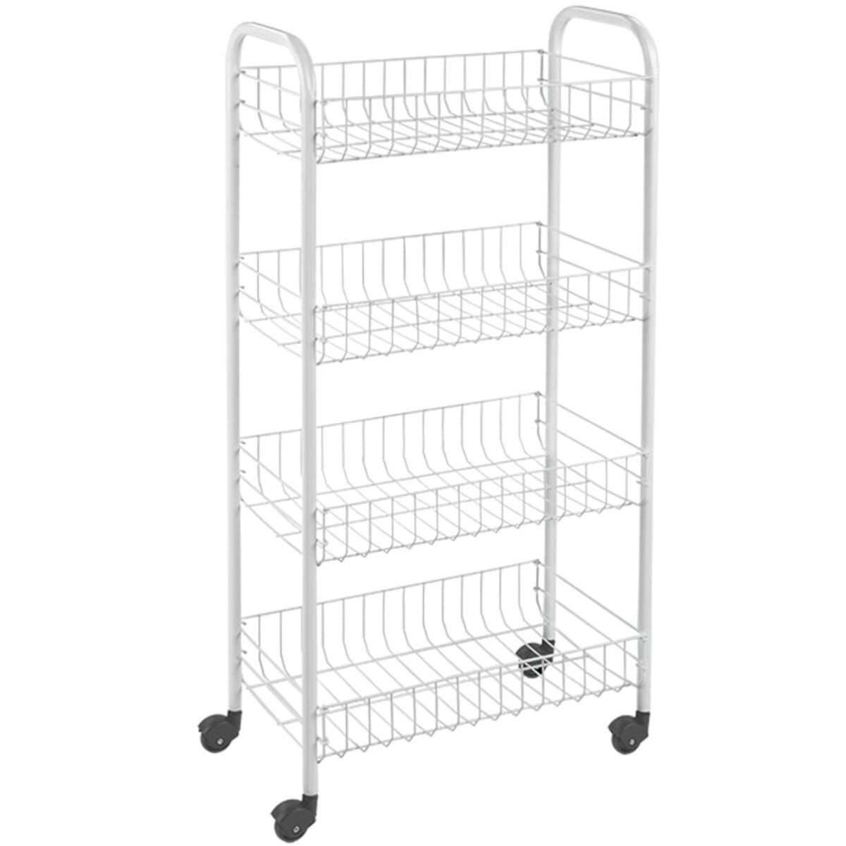 Metaltex Chariot de cuisine avec 3 paniers Siena Blanc pas cher