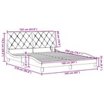 vidaXL Cadre de lit avec LED sans matelas marron foncé 160x200cm tissu
