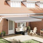 vidaXL Auvent rétractable automatique avec LED gris clair  450 x 300 cm