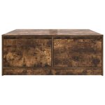 vidaXL Table basse avec tiroirs chêne fumé 100x100x40 cm