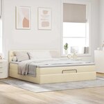 VidaXL Cadre de lit ottoman avec matelas crème 200x200cm tissu