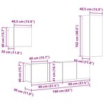 vidaXL Meuble TV Montage mural 4 Pièces Chêne artisanal Bois d'ingénierie