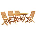 vidaXL Ensemble de salle à manger pour jardin 5 pc Marron