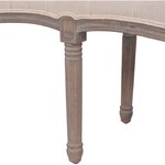 Banc banquette lin bois massif 150 x 40 x 48 cm blanc crème 02_0010900