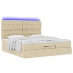 VidaXL Cadre de lit ottoman avec matelas crème 180x200 cm tissu