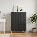 vidaXL Buffet avec tiroir Noir 66 x 34 5 x 90 cm Bois d'ingénierie