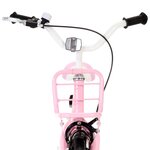 Vidaxl vélo enfant avec porte-bagages avant 16 pouces blanc et rose