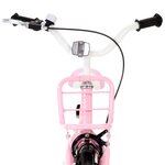 vidaXL Vélo enfant avec porte-bagages avant 16 pouces Blanc et rose