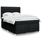 vidaXL Sommier à lattes de lit avec matelas Noir 160x200 cm Tissu
