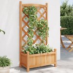 vidaXL Jardinière avec treillis marron bois massif de sapin