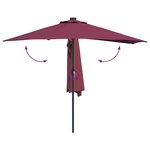 vidaXL Parasol de jardin Rouge bordeaux 294 x 150 x 224 cm tissu
