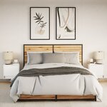 vidaXL Tables de chevet murales avec lumières LED 2 Pièces blanc