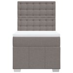 vidaXL Sommier à lattes de lit avec matelas Taupe 100x200 cm Tissu