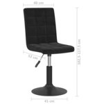 vidaXL Chaises pivotantes à manger lot de 2 noir velours