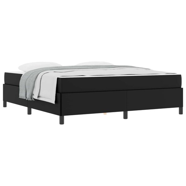 vidaXL Cadre de lit avec matelas Noir 180 x 200 cm tissu