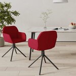 vidaXL Chaises pivotantes à manger lot de 2 Rouge bordeaux Velours