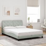 vidaXL Cadre de lit avec LED sans matelas gris clair 120x200cm velours