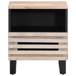 vidaXL Tables de chevet 2 Pièces 40x34x46 cm bois manguier massif blanchi