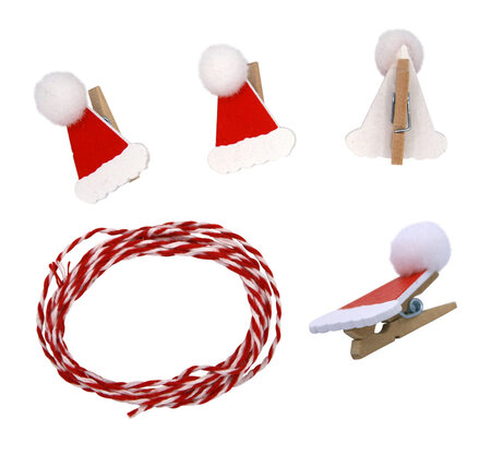 Pince à linge en bois Bonnets de Noël 3 2 cm 10 pièces