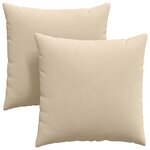 vidaXL Coussins de canapé 2 pc tissu Crème 80 x 80 cm
