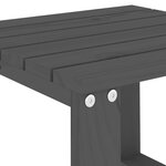 vidaXL Chaises longues lot de 2 avec table gris bois massif de pin