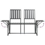 vidaXL Banc de jardin 2 places 165 cm Noir Acier