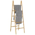 vidaXL Porte-serviette double avec 5 barreaux Bambou 50 x 160 cm