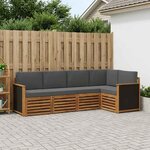vidaXL Ensemble de canapé d'angle 4 Pièces Naturel et Anthracite