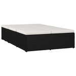 vidaXL Chaise longue convertible avec coussin Résine tressée Noir