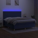 vidaXL Sommier à lattes de lit et matelas et LED Bleu 180x200 cm Tissu