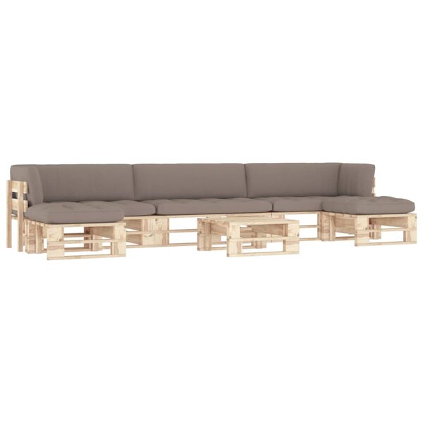 vidaXL Salon de jardin palette 6Pièces avec coussins bois de pin imprégné