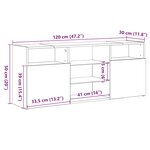vidaXL Meuble TV avec lumières LED chêne sonoma 120x30x50 cm