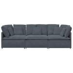 vidaXL Canapé modulaire avec coussins en velours gris foncé