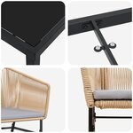 vidaXL Ensemble de salle à manger pour jardin 3 Pièces Marron Poly rotin
