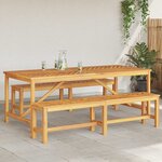 vidaXL Ensemble de salle à manger pour jardin 3 Pièces Marron