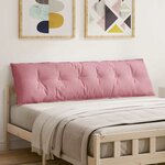 vidaXL Coussin de Dos Rose 180 x 50 cm Tissu en velours côtelé