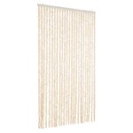 vidaXL Rideau anti-mouches beige et blanc 100x200 cm chenille