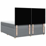 vidaXL Sommier à lattes de lit avec matelas Gris clair 200x200cm Tissu