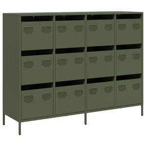vidaXL Buffet vert olive 135x39x103 5 cm acier laminé à froid
