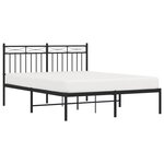 vidaXL Cadre de lit métal sans matelas avec tête de lit noir 140x190cm