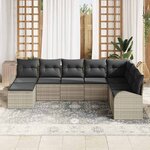 vidaXL Ensemble de canapé de jardin 8 Pièces Gris clair Poly rotin