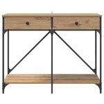 vidaXL Table console avec tiroir Chêne artisanal 100 x 39 x 78 5 cm