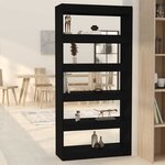 vidaXL Bibliothèque/Séparateur de pièce Noir Bois d'ingénierie