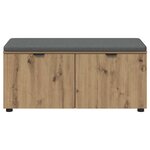 vidaXL Banc d'entrée avec coussin Chêne artisanal 100 x 38 x 46 cm