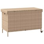 vidaXL Boîte de rangement de jardin et roues résine tressée