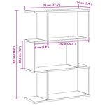 vidaXL Bibliothèque Gris 70 x 14 x 97cm Bois d'ingénierie